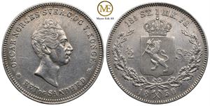 1/2 speciedaler 1850 Oscar I. Kv.1+/01