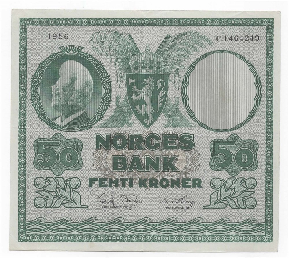 Norge 50 kroner 1956 C kv. 1+