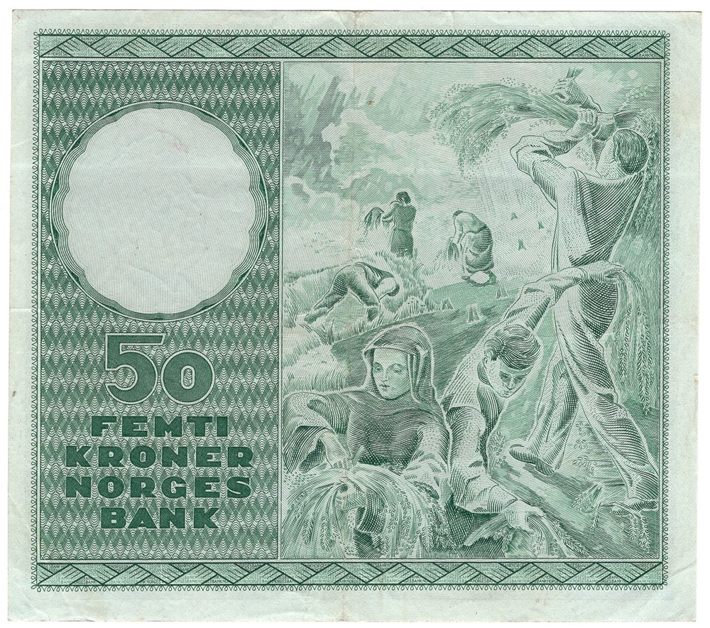 50 kroner 1960 Z.0182140. Erstatningsseddel. RR-seddel. Kv.1+