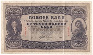 1000 kroner 1942. A.0784991. Kv.1+