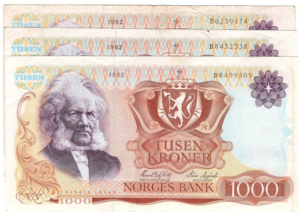 Lot. 1000 kroner 1982 B. VK