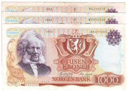 Lot. 1000 kroner 1982 B. VK