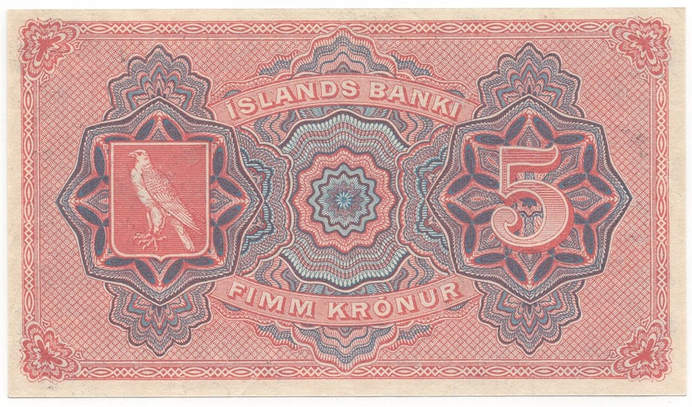 5 kronur 1920 Island. Kv.0/01
