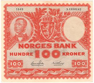 100 kroner 1949 A.1850142. Kv.01