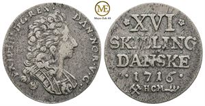 1 mark 1716 Frederik IV. Kv.1/1+