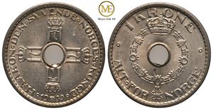 1 krone 1939 Haakon VII. Kv.0