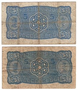 5 kroner 1925 J. og 1929 L. VK.