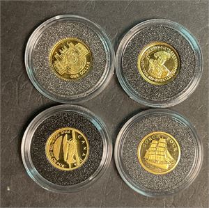 4 mini gullmynter proof til sammen 4,76 g 99,9 au