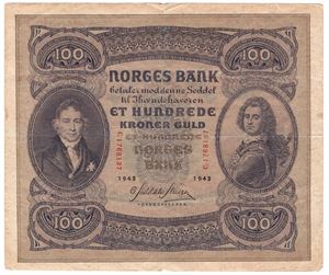 100 kroner 1943 C.1768137. Kv.1