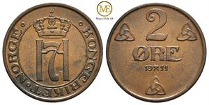 2 øre 1911 Haakon VII. Kv.0/01