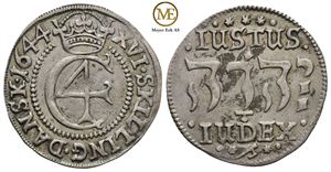 1 mark/16 skilling 1644 Christian IV. Kv.1+