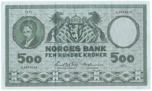 500 kroner 1971 A.4044616. Kv.01