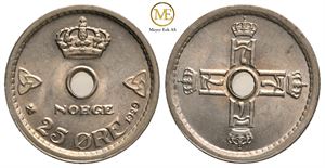 25 øre 1929 Haakon VII. Kv.0