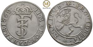 2 mark 1662 Frederik III. Kv.1+