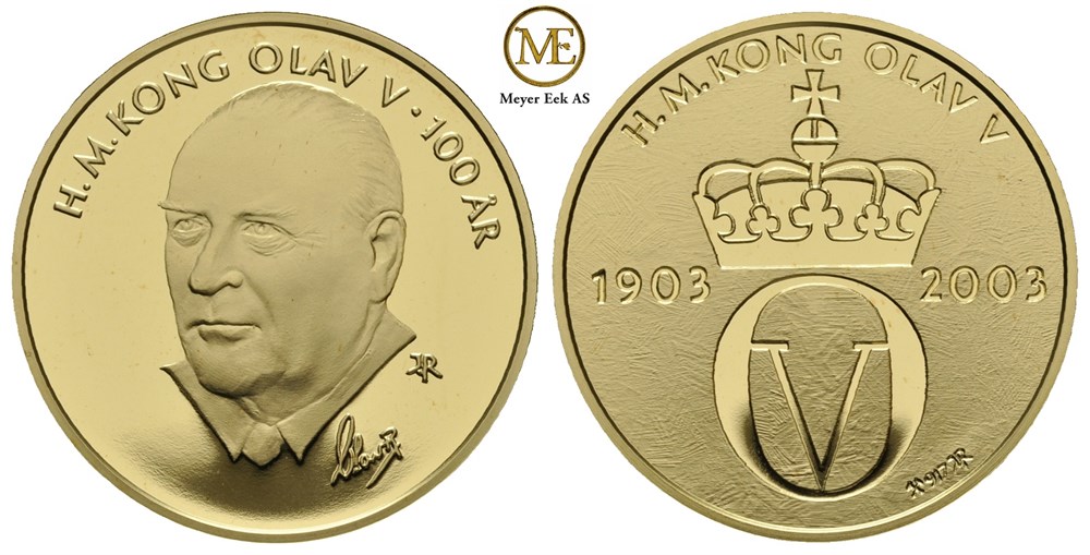 Gullmedalje Olav V. 100 år. Proof