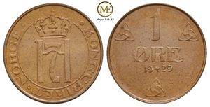 1 øre 1929 Haakon VII. Kv.0