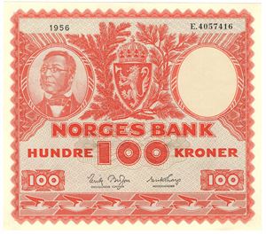 100 kroner 1956 E.4057416. Kv.0