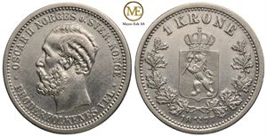 1 krone 1877 Oscar II. Kv.01