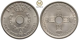 1 krone 1937 Haakon VII. Kv.0