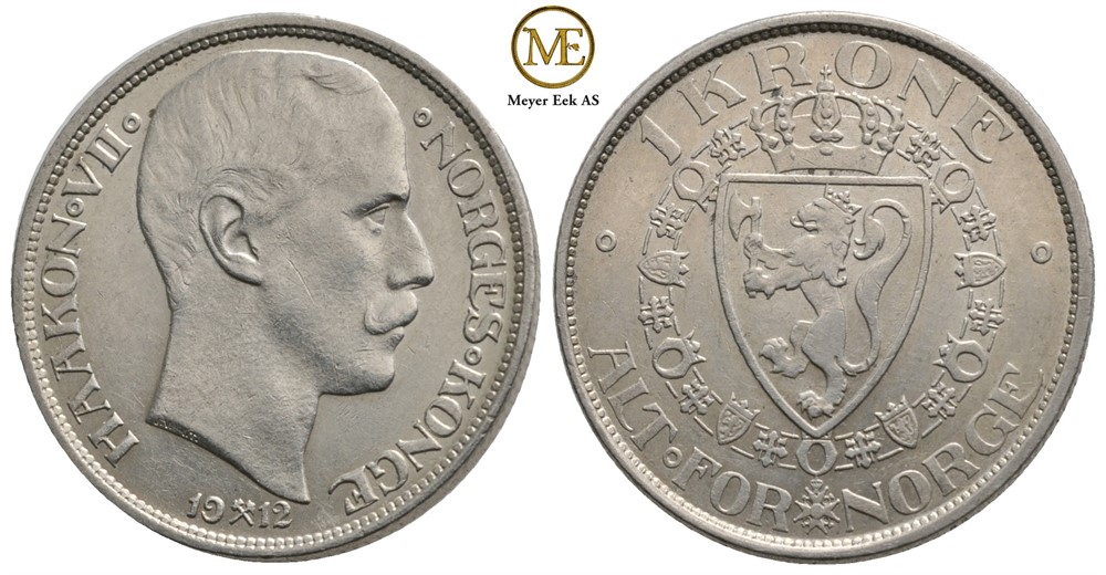 1 krone 1912 Haakon VII. Kv.01
