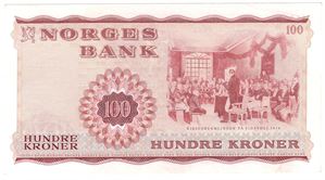 100 kroner 1964 Z.0349009. Erstatningsseddel. Kv.01