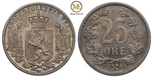 25 øre 1904 Oscar II. Kv.0