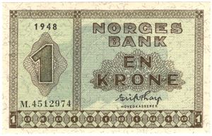 1 krone 1948 M.4512974. Kv.0/01