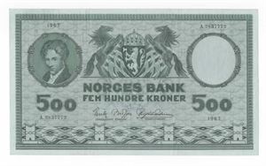 500 kroner 1967 A