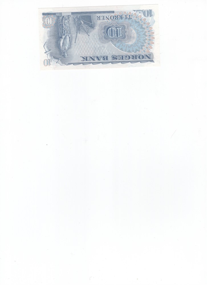 10 kroner 1977 QW erstatningsseddel. Kv.0