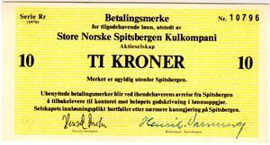 10 kroner betalingsmerke 1976 Rr Kv.0