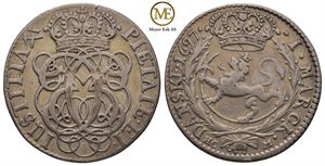 Mark/16 skilling 1697 Christian V. Kv.1+