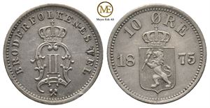 10 øre 1875 Oscar II. Kv.01