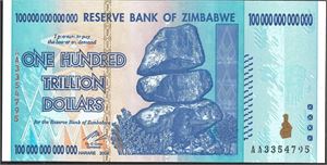 Zimbabwe $100 trillion 2008 kv. 0