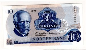 10 kroner 1975 QY erstatning Kv.0