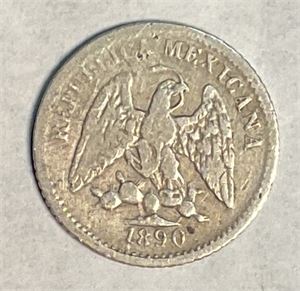 Mexico 5 centavos 1890 oan kv 1