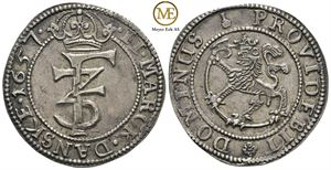 2 mark 1657 Frederik III. Kv.0/01