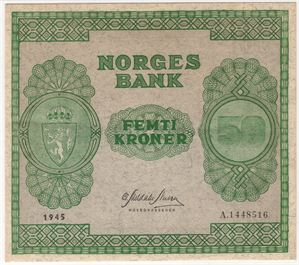 50 kroner 1945 A.1448516. Kv.0/01