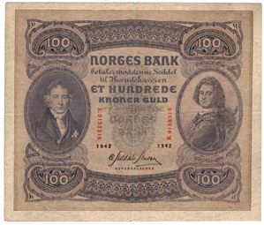 100 kroner 1942 B.9158316. Kv.1/1+