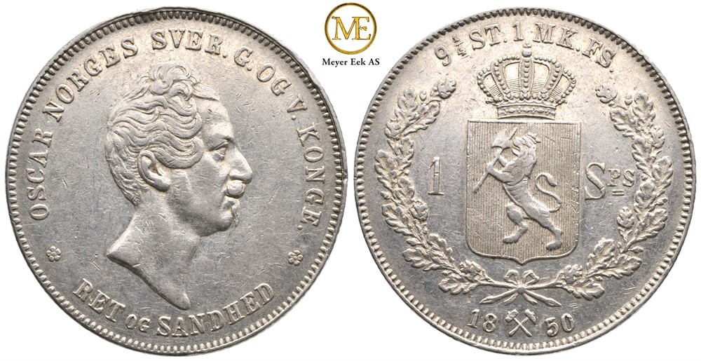 Speciedaler 1850 Oscar I. Kv.01