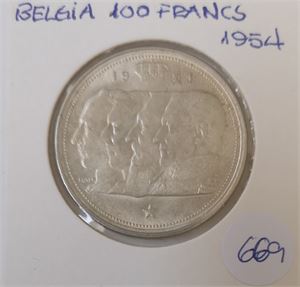 Belgia 100 francs 1954