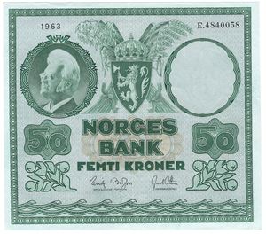 50 kroner 1963 E.4840048. Kv.01