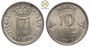 10 øre 1918/11 Haakon VII. Kv.0