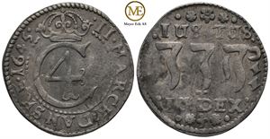 2 mark 1645 Christian IV. Kv.1+