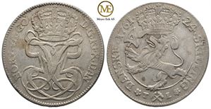 24 skilling 1761 Frederik. Kv.1+