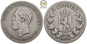 2 kroner 1878 Oscar II. Kv.1/1-