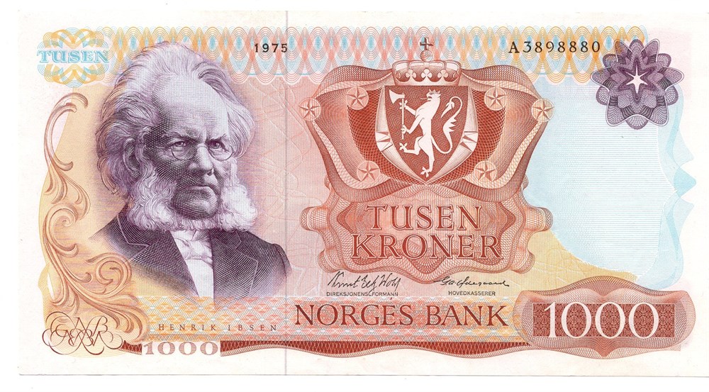 1000 kroner 1975 A. Kv.1/1+