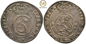 4 mark 1674 Christian V. Kv.1+/01