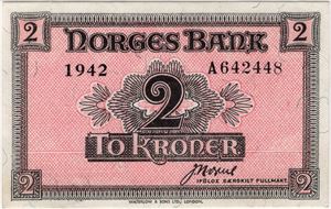 2 kroner 1942 A.642448. 64 EPQ