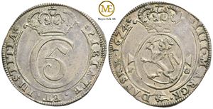4 mark 1674 Christian V. Kv.1+/01