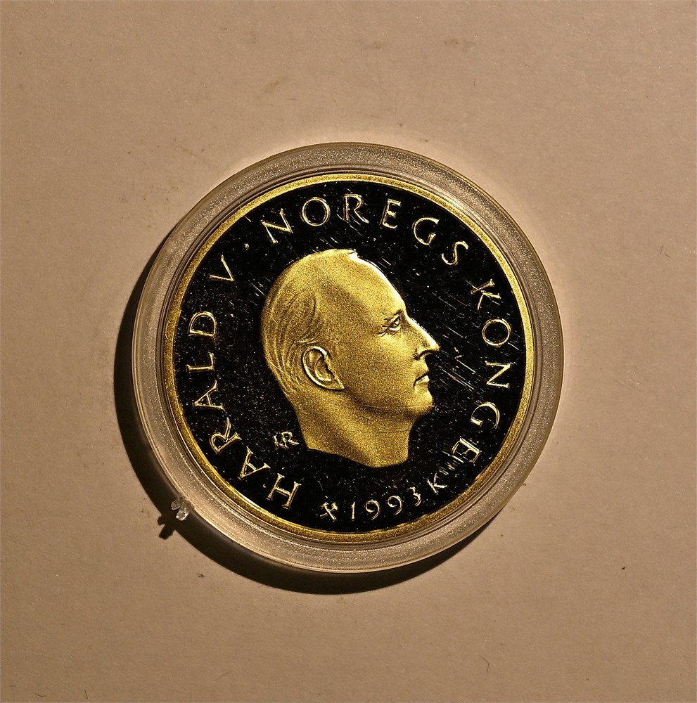 Norge 1500 kroner OL Telemarkkjører 1993 kv. Proof